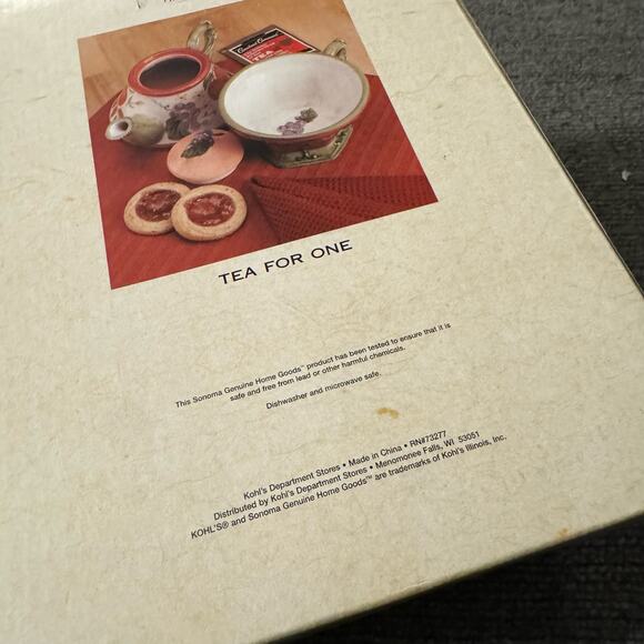 Genuine Sonoma Goods Tea-For-One Ceramic Tea Pot and Tea Cup NEW IN BOX - Picture 8 of 8